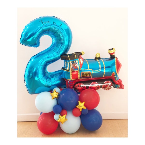 DIY Large Train Sculpture, Train Balloon Stack, Train Sculpture, Train Balloons, Thomas the Train Birthday Decoration, Train Gift