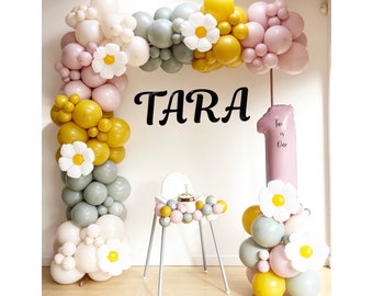 Arco di palloncini a forma di margherita di alta qualità, arco di palloncini rosa crepuscolo, ghirlanda di palloncini a forma di margherita, arco di palloncini colorati retrò, margherite