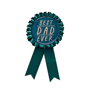 Best Dad Ever Teal Blue Ribbon Badge, Father's Day, Celebration, Best Dad Ever Party, Badge, Rosette Badge image 3