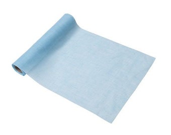 5m/16ft Pastel Blue Table Runner, Pastel Blue Table Runner, Fabric Table Runner, Baby Shower Table Runner, Pastel Blue Tableware