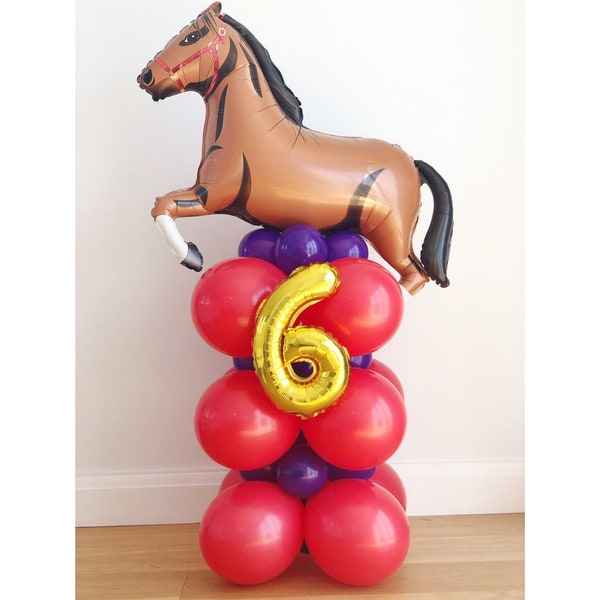 Giant Horse Balloon Sculpture - 4.2ft Balloon Display - Many colours possible - DIY Balloon Kit - Horse Birthday - Pony Party - Brown Horse