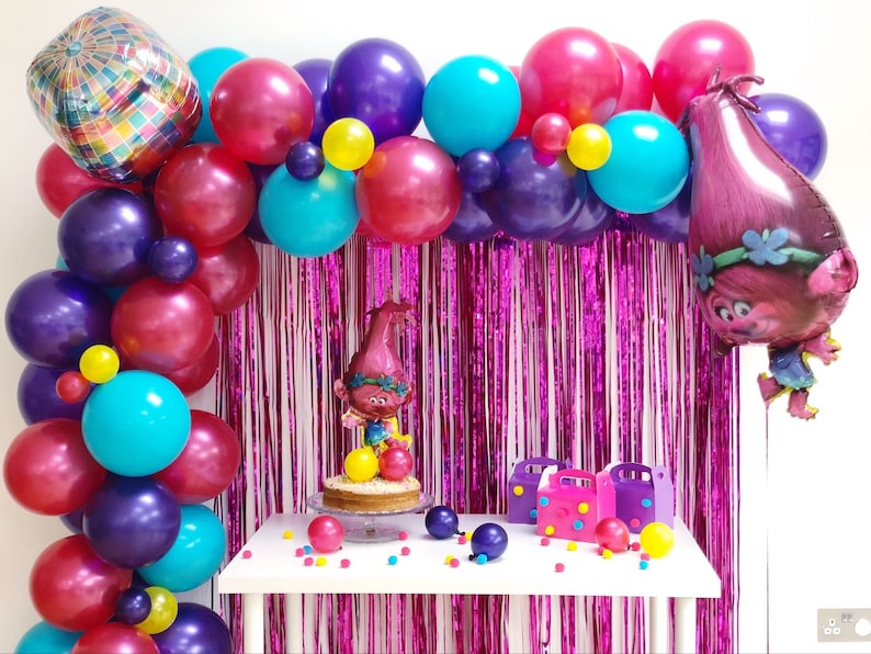 High Quality Trolls Balloon Arch, Trolls Balloon Garland, Trolls birthday party, Trolls party decorations, Trolls Worldtour Party Decor image 4