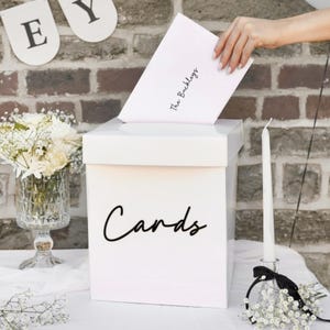 Scatola porta biglietti con lettere 3D in acrilico "Cards" nere, scatola per posta, scatola per biglietti di nozze, scatola per biglietti di nozze, decorazioni per matrimoni, scatola per biglietti