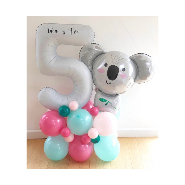 DIY Large Koala Balloon Sculpture, Koala Balloon Stack, Koala Sculpture, Koala Balloons, Koala Party Decorations, Koala Foil Balloon