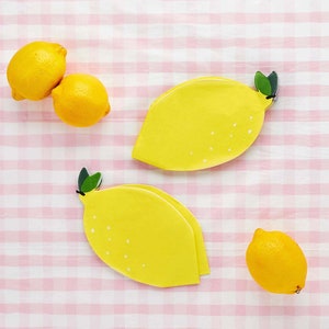 Lemon Napkins, Yellow Lemon Napkins, Spring Party Decorations, Lemons, Spring, Summer Party Decor, Fruit Napkins, Tableware, Yellow, Lemon