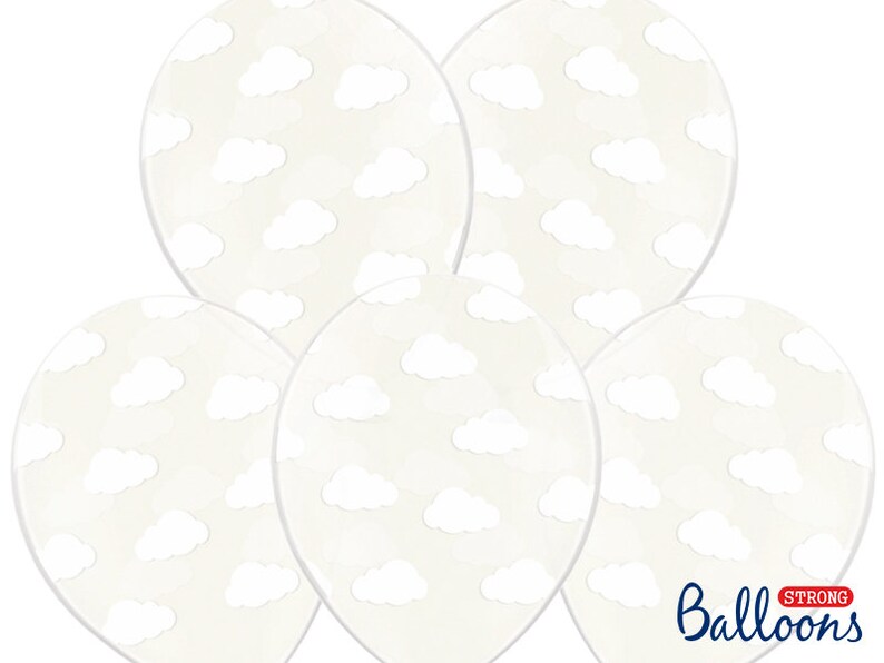 Cloud Balloons Set of 6 Clear Cloud Balloons Christening Etsy UK