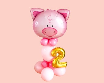 Giant Pig Balloon Sculpture - DIY 4.1ft Pig Balloon Display - DIY Kit - Farm Animals Decor - Farm Party - Barnyard Party