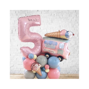 DIY Large Ice Cream Truck Balloon Sculpture, Too Sweet Balloon Stack, Candy Sculpture, Ice Cream Balloon, Foil Balloon, Party Decorations