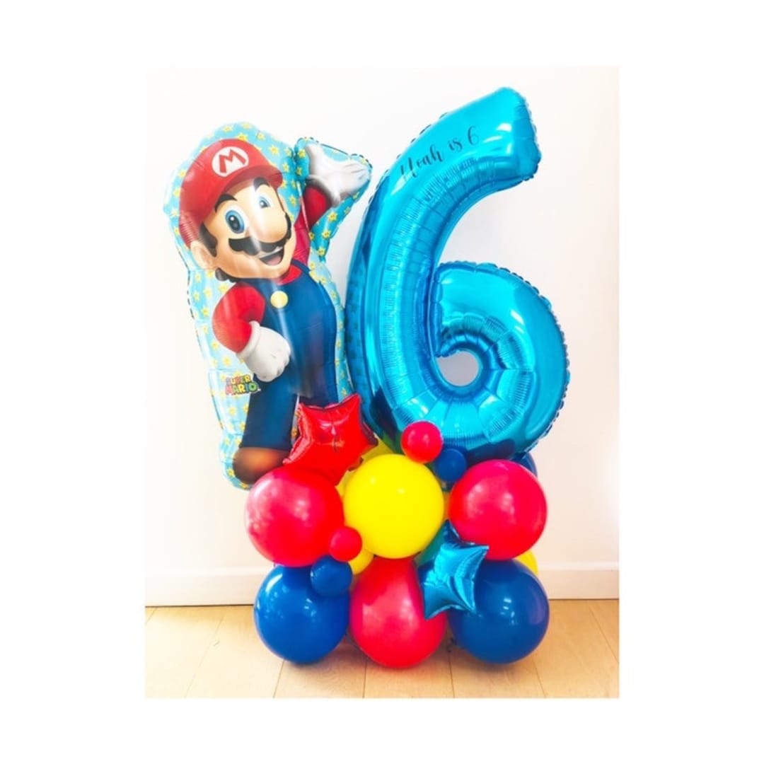 Grande scultura di palloncini Super Mario fai-da-te, scultura di palloncini  di compleanno per bambini Super Mario, pila di palloncini Super Mario