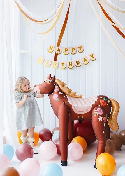 Giant Horse Foil Balloon, Horse Balloon, Horse, Pink Balloon, Baby Balloons, First Birthday Balloons, Party Decorations, Pony Balloon