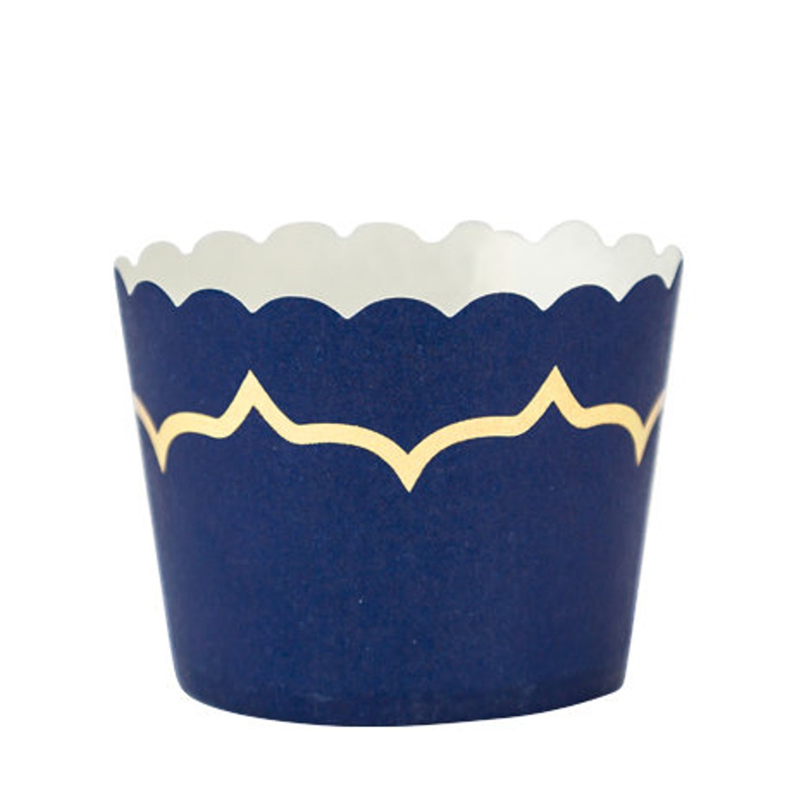 Small Navy and Gold Cupcake Wrappers Navy Cupcake Cases Etsy