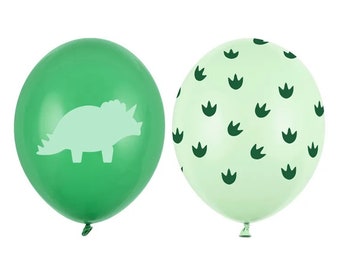 6 globos de dinosaurio de 30 cm, globos de látex de dinosaurio, fiesta temática de dinosaurios, globos de fiesta, globo de triceratops, fiesta infantil, temática jurásica