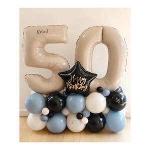 Luxurious Blue Double Digit Balloon Sculpture, DIY Balloon Sculpture, Double Digit Number Sculpture, Number Balloons, Jumbo Foil Balloon