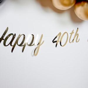 Personalized Gold Birthday Banner: Any Age, DIY Party Decor