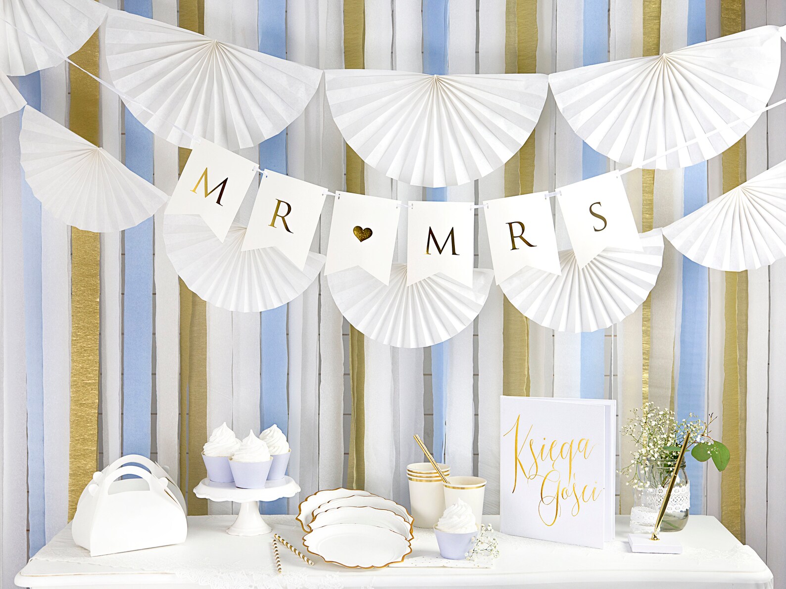 White Gold Foiled Paper Plates White and Gold Tableware White Plates