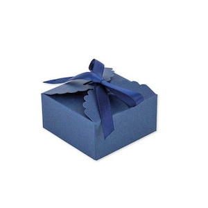 10 ausgebogte dunkelblaue Schachteln mit Satinband, 7x3,5 cm, Geschenkschachteln Navy, Geschenkschachteln Hochzeit, Geschenkschachteln Blau