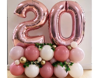 Luxurious Pink Double Digit Balloon Sculpture, DIY Balloon Sculpture, Number Balloons, Jumbo Foil Balloon, Double Digit Balloon Sculpture,