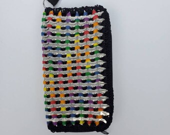 Cartera de arcoíris, regalos reciclados para mujeres, regalos cero residuos, billetera ecológica, regalo único para hija, accesorios para festivales, boho