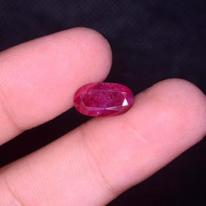 Natural Purplish Red Oval Ruby 3.58 Ct Unheated Loose Gemstone