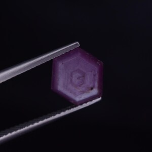 5.20Cts Natural Corundum Hexagonal Slice Gemstone – Dual Finish Jewelry Making Stone
