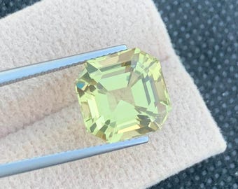 Natural Citrine 8.87ct Emerald Step Cut Gemstone | Yellow Loose Stone | November Birthstone Jewelry Supply