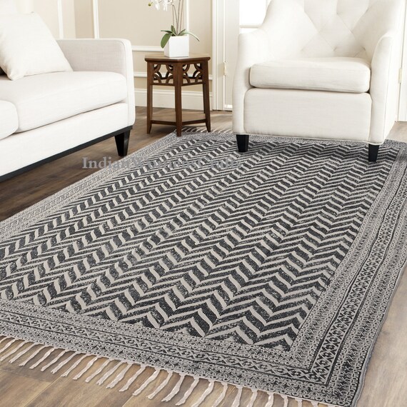 block print rug solid rug cotton Large 6x9 feet rug Woven rug indian rug carpet Kilim rug floor rug handmade rug runner area rug