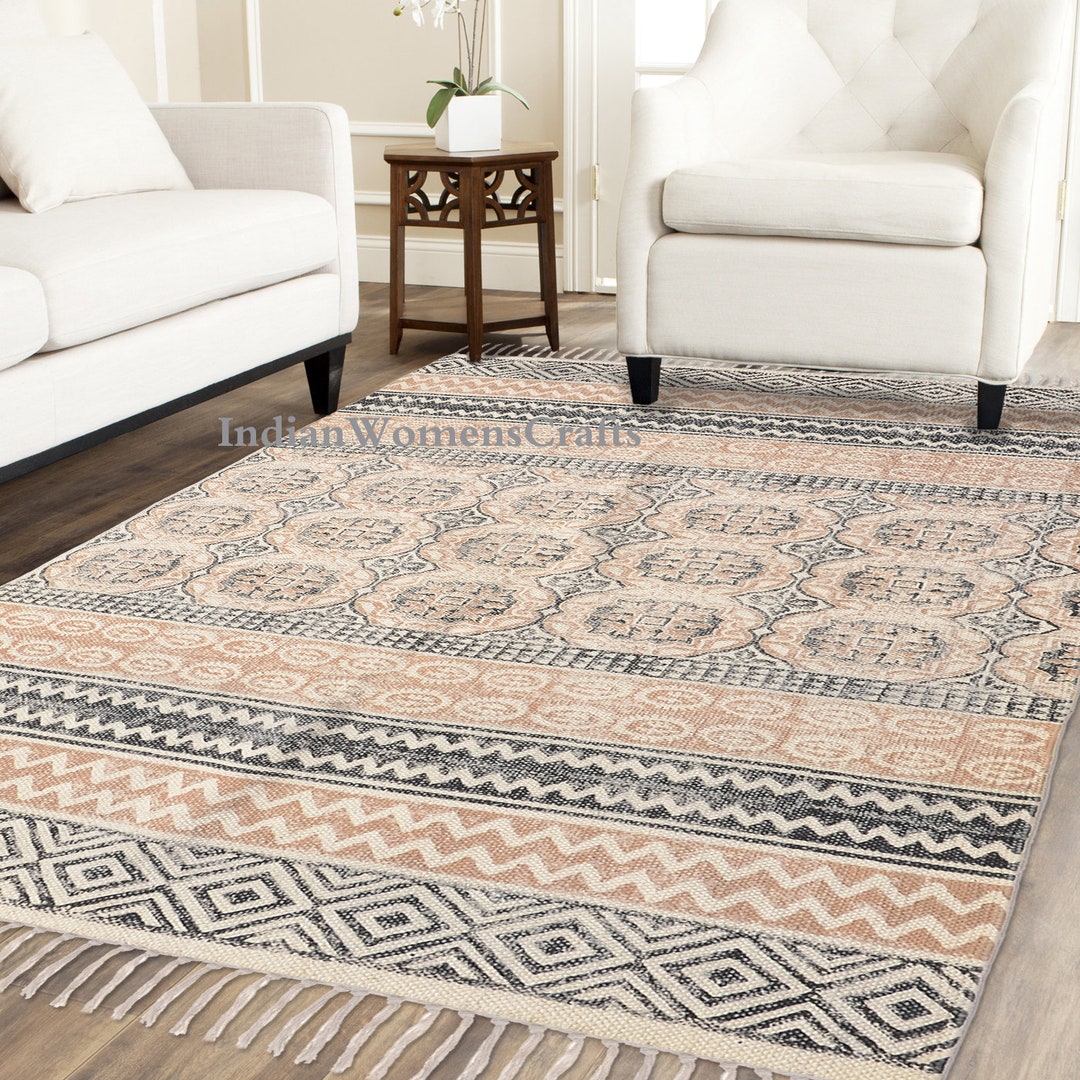 3X5 FEET Block Printed Area Rug - Etsy