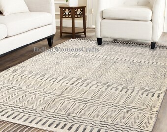 Handblock printed Rug / Indian Rug / Large Rug / Rug / 4x6 feet rug / Floor Rug / Area Rug / Rustic Rug, Woven Rug, Carpet