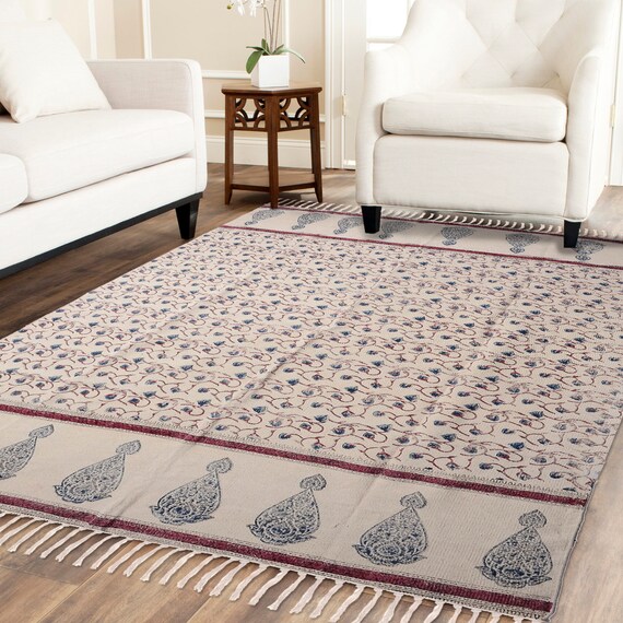 5x8 Feet Handmade Block Printed Rug Runner Carpet