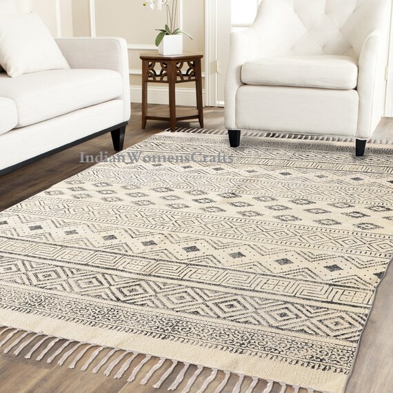 Square cotton rug 4x4 feet / 5x5 feet /6x6 feet / 7x7 feet / 8x8 feet