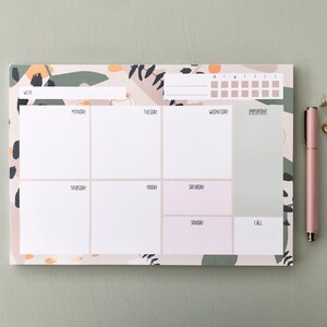 Weekly Desk Planner - PlannerPad - Habit Tracker - Desk Planner - Pretty Desk Planner