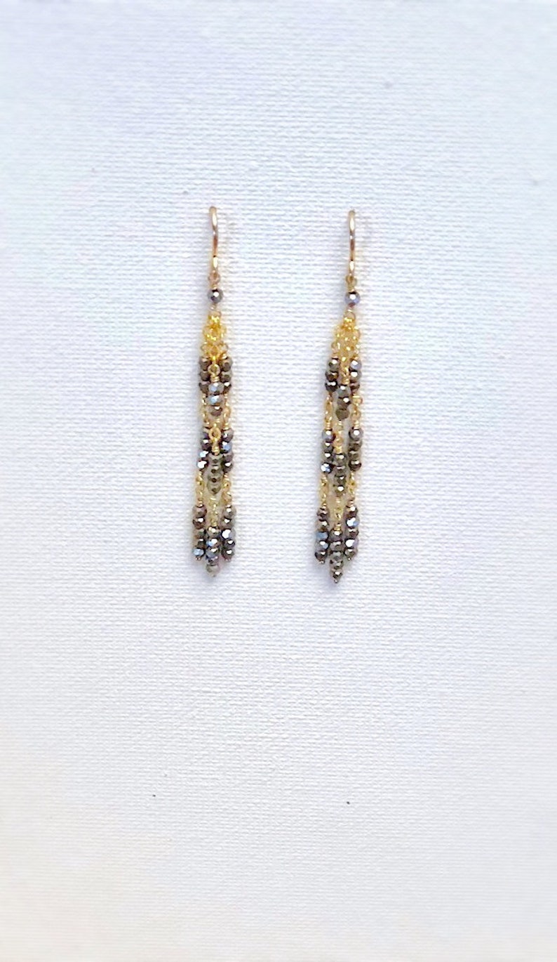 Gold Filled Pyrite Duster Earrings Etsy