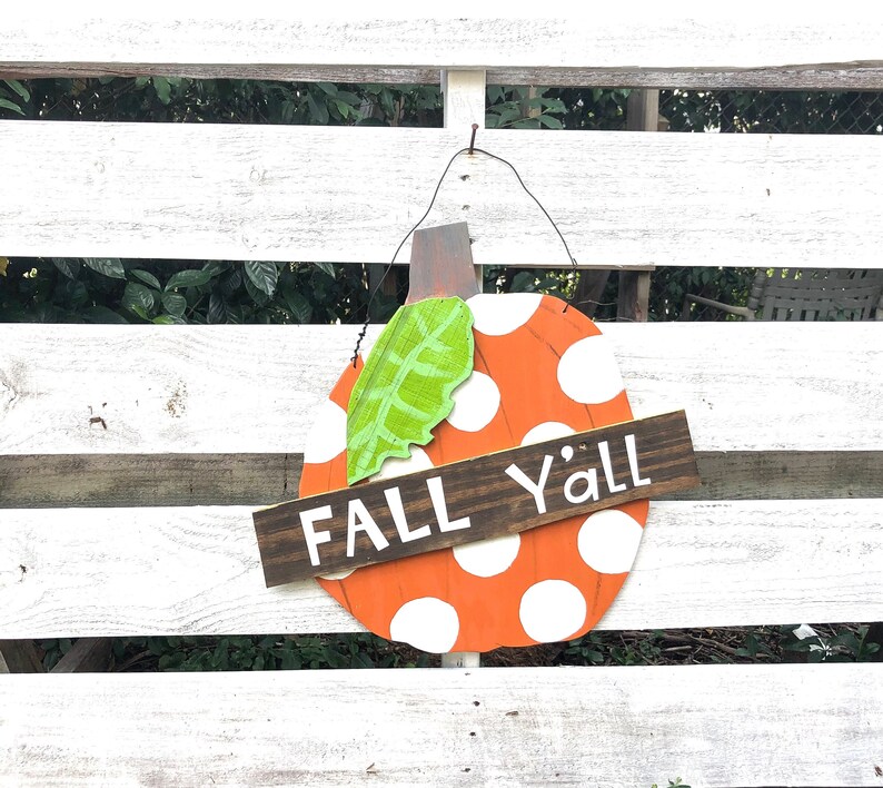 Farmhouse Pumpkin Fall door hanger halloween door decor Fall Y/'all Door Hanger Halloween door hanger halloween decorations
