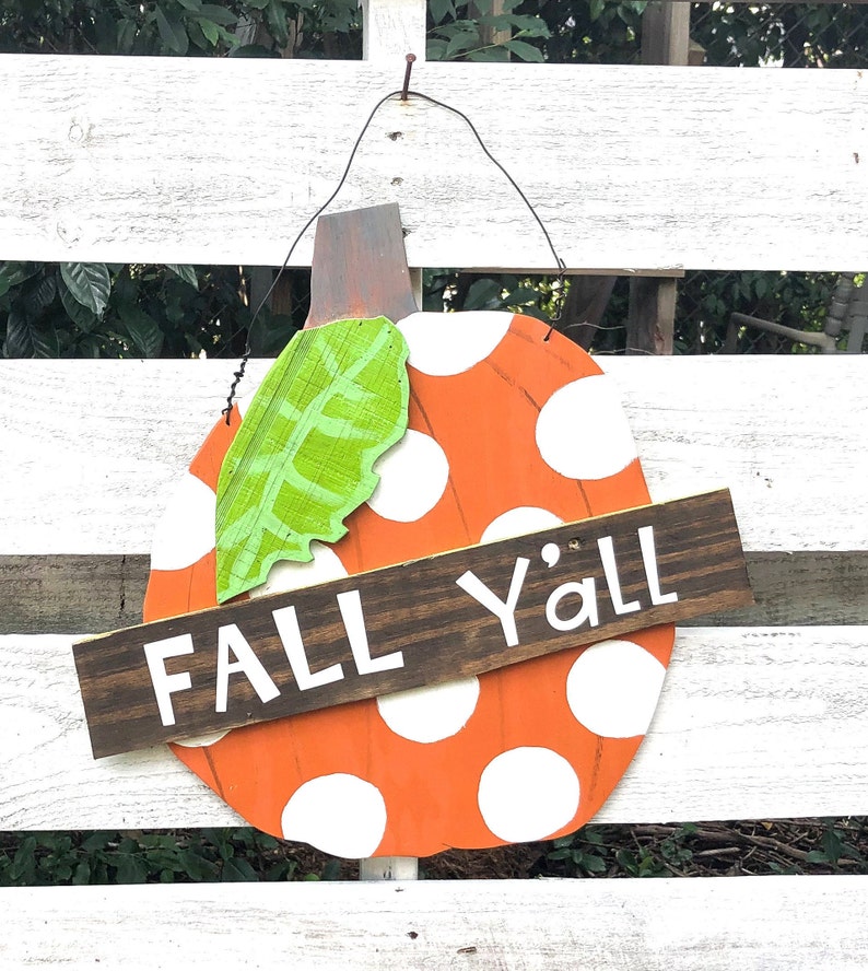 Farmhouse Pumpkin Fall door hanger halloween door decor Fall Y/'all Door Hanger Halloween door hanger halloween decorations