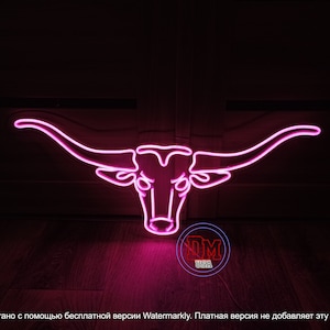 Insegna al neon del toro Longhorn, insegna al neon del toro da rodeo, insegna al neon della testa del toro, insegna al neon del toro del Texas, insegna al neon del toro del Texas Longhorn, insegna al neon del toro