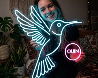 Hummingbird neon light, neon bird sign, neon hummingbird light, hummingbird neon sign decor, neon light hummingbird shape
