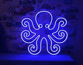 Octopus neon sign, neon octopus sign, octopus LED sign, neon wall art octopus, octopus light sign, neon octopus decor,LED octopus neon light