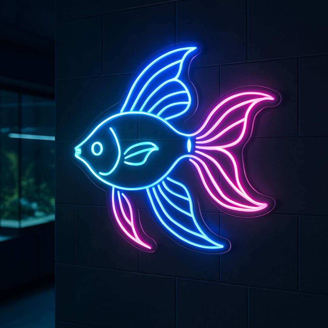 Fish Neon Sign – Aquarium Fish Light for Ocean or Beach House Decor ...