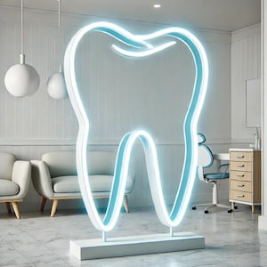Dental clinic neon sign, dentist office neon sign, dental neon light, tooth neon sign, dental care neon sign, dentist neon sign, neon light