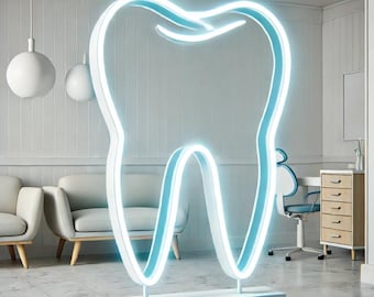 Dental clinic neon sign, dentist office neon sign, dental neon light, tooth neon sign, dental care neon sign, dentist neon sign, neon light