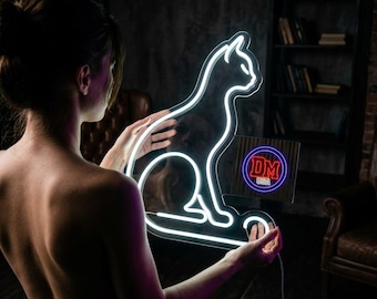 Katze Neonschild, Neonlicht Katze, Neonkatzen-Silhouette, Katzenförmiges Neonschild, Neon-Kitty-Schild, Haustier-Neonschild, Kitty-förmiges Neonlicht