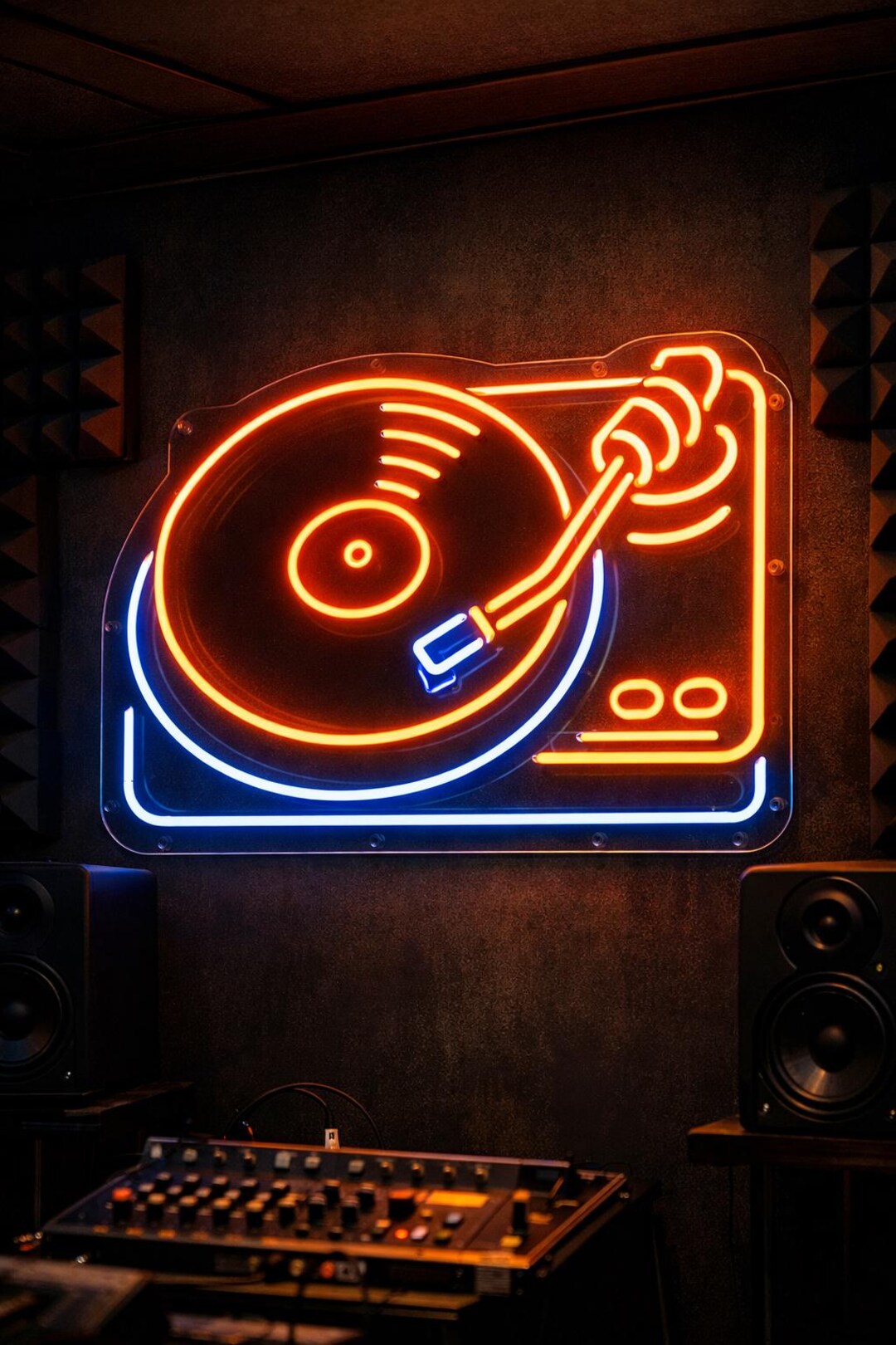 Neon Vinyl Record Player Sign, Retro Turntable Light, Music Decor - Etsy