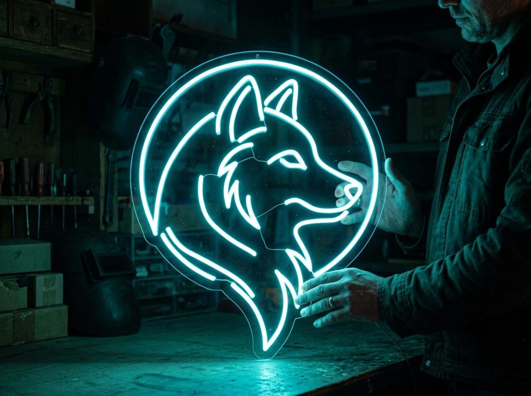 Wolf Wall Light, Wolf Neon Wall Art, Neon Wolf Lamp, Neon Wolf Light ...