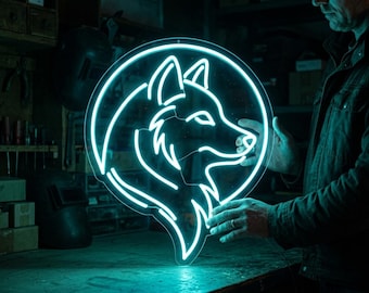 オオカミのネオンサイン、オオカミのヘッドライト、野生動物の LED