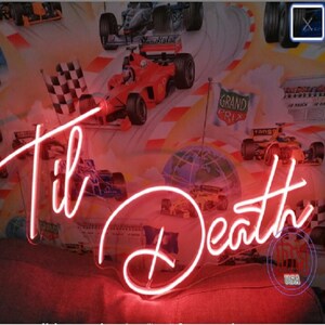 Til Death neon sign, wedding party neon sign, til death led light, custom til death neon sign, wedding decor neon sign, custom wedding sign