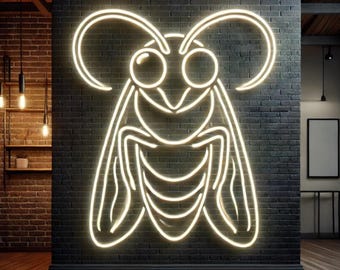 Bug neon light, neon bug sign, insect neon light, neon insect decor, glowing bug sign, neon light bug shapen, insect neon sign