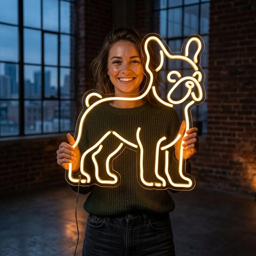 Dog Neon Sign, French Bulldog Neon Sign, Dog Lovers Neon Sign ...