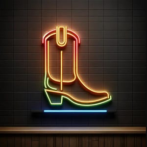cowboy boot neon sign, western boot neon light, cowboy shoe neon decor, neon cowboy boot sign, western cowboy boot light, cowboy neon sign