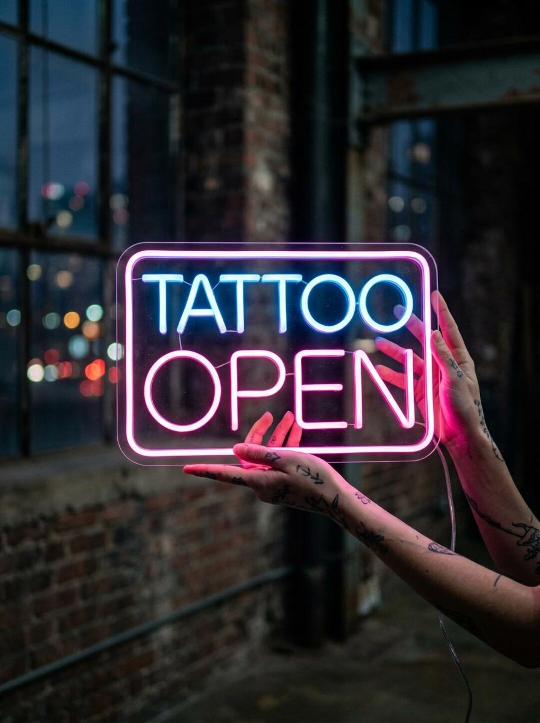 Tattoo Open Neon Sign, Neon Sign Tattoo Open, Tattoo Open Shop Neon ...
