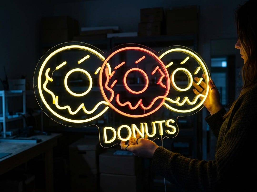 Donut Neon Sign, Neon Donut Sign, Light up Donut Sign, LED Donut Sign ...